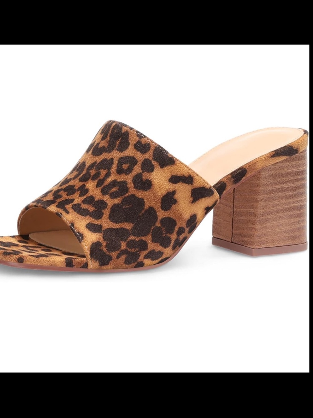 Leopard Print Block Heel Mules - Women's Brown Leopard